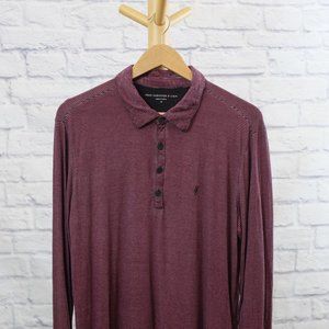 Men's Stripe Long Sleeve Polo